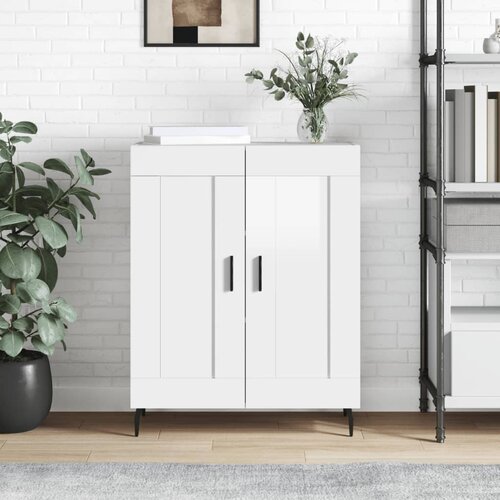 vidaXL Komoda visok sijaj bela 69,5x34x90 cm inženirski les Cene