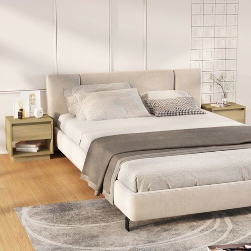 VidaXL Nočna omarica 2 kosa sonoma hrast 45x34x44 cm iverna plo&amp;scaron;ča Slike