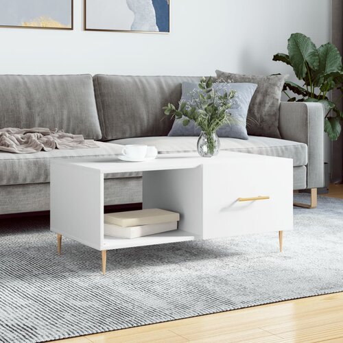 The Living Store Klubska mizica bela 90x50x40 inženirski les - Klubska Mizica, (21574893) Slike