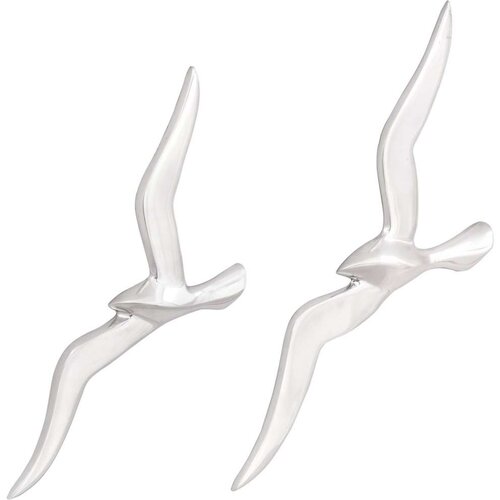 VidaXL zidni dekor Set od 2 Srebrna Aluminij 17 x 4 x 45 cm Slike