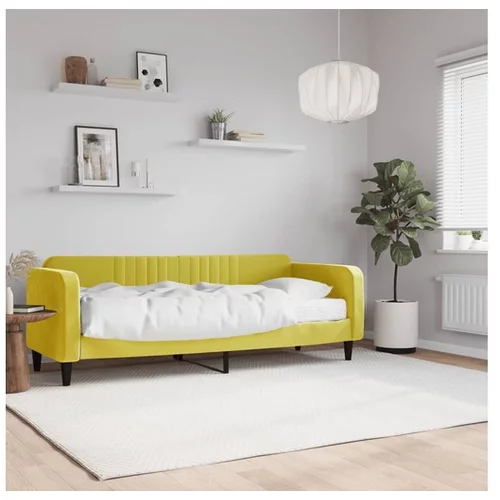 vidaXL Dnevna postelja z vzmetnico rumena 80x200 cm žamet
