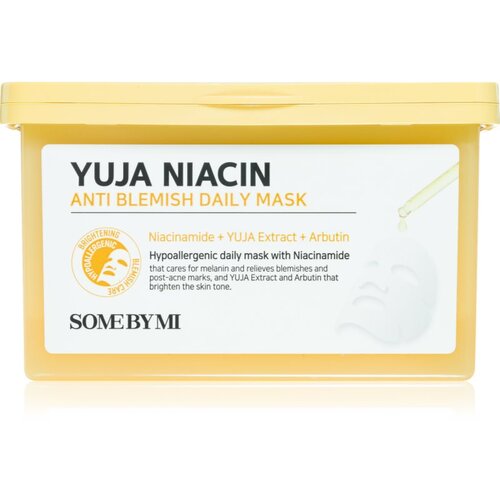 SOMEBYMI Yuja Niacin Anti Blemish Daily Mask sheet maska za blistav ten za ujednačavanje tena lica veliko pakiranje 30 kom Cijene