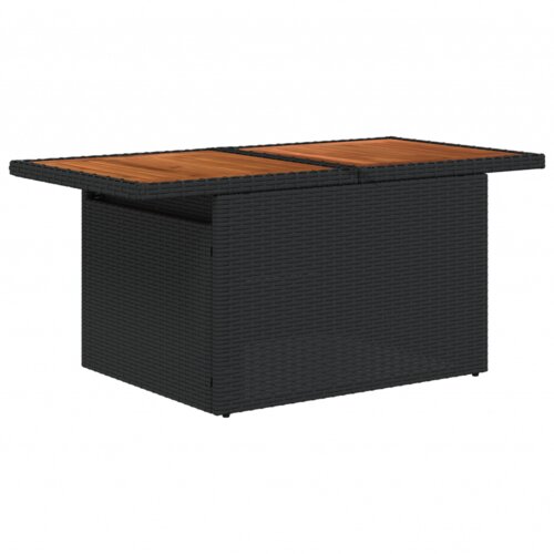 vidaXL 9-delni set vrtne sedežne garniture z blazinami črna poli ratan Cene