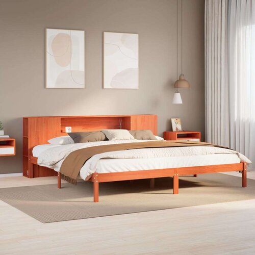 vidaXL Krevet s regalom za knjige bez madraca 180x200 cm od borovine Cijene