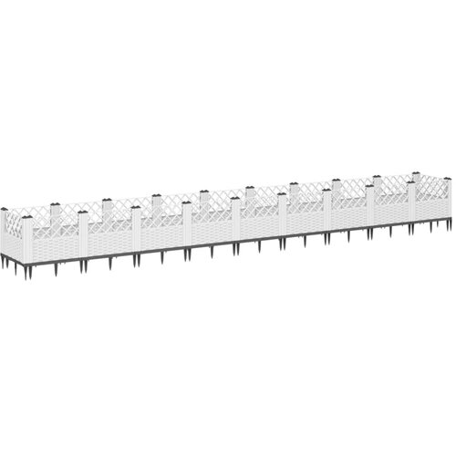  Vrtna sadilica s klinovima bijela 363,5 x 43,5 x 43,5 cm PP Slike