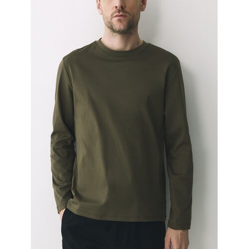 Reserved Majica dugih rukava s visokim udjelom merceriziranog pamuka - zelena Cijene