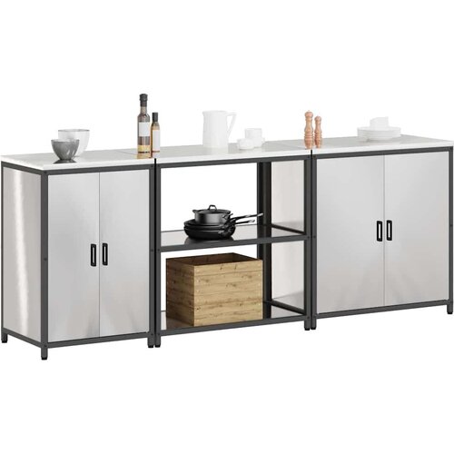  Kuhinjski set za pohranu 3 pcs Srebrna 240 x 50 x 92 cm Slike