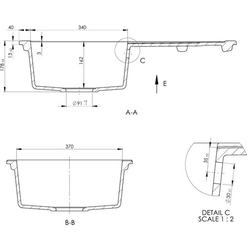 Sandonna sudopera arona bela 760x440/178 mm Slike