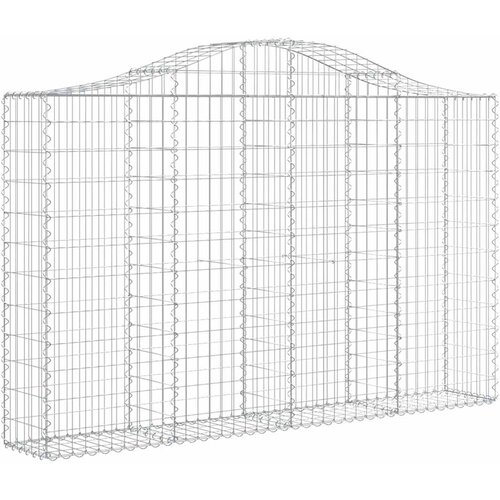  Lučne gabionske ko&amp;scaron;are 2 kom 200x30x120/140cm pocinčano željezo Slike