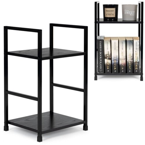 Modern Home Drvena polica sa dva nivoa, loft black Cene