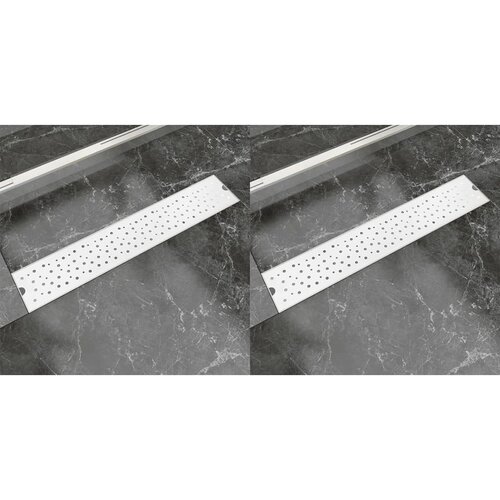 vidaXL Kanaleta za tuš 2 kosa mehurčki 630x140 mm nerjaveče jeklo Cene