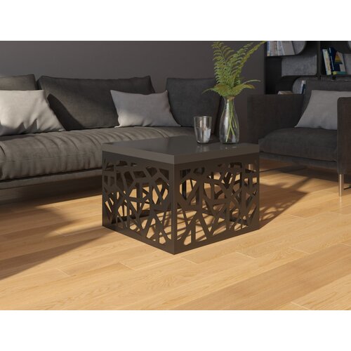 ADRK Moderna kvadratna klub stoli TACHTA 60x60 - CRNA, VISOKI SJAJ-CRNA MAT Slike