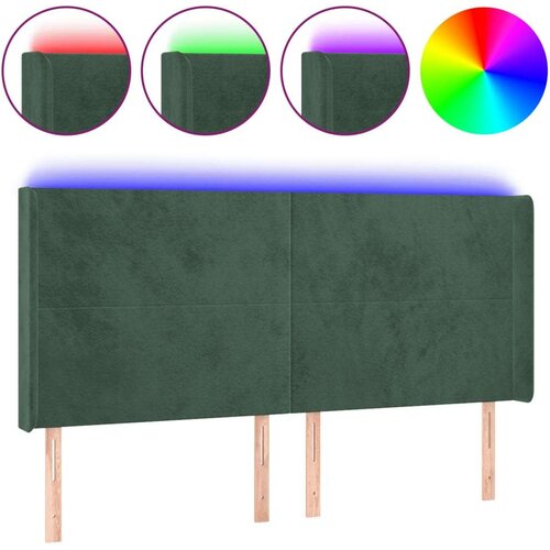  LED uzglavlje tamnozeleno 183 x 16 x 118/128 cm bar&amp;scaron;unasto Slike
