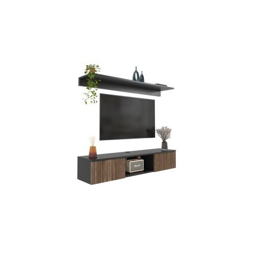 Hanah home Hanah Kućna TV komoda Elia, 140x25,6x32 cm, Crna Slike