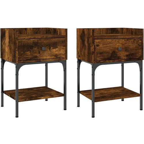 Maison Chic Dvo delni komplet Nočne omarice - Nočne mize dimljeni hrast 40,5x31x60 cm inženirski les, (21687382) Slike
