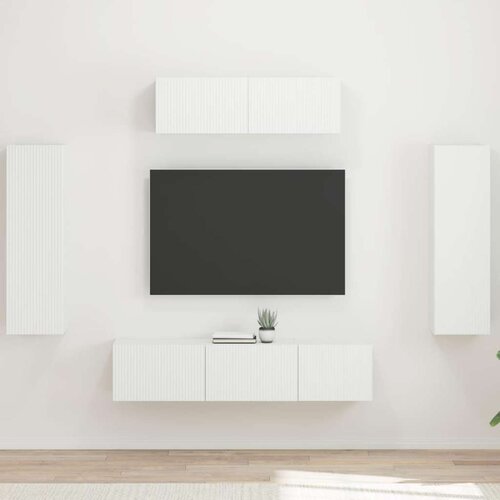 3 TV omarica 5 pcs Bela - - Bela - 65.4 - 31 x 29,5 x 100 cm - 2025-vidaXL-Uvoz_2 Slike
