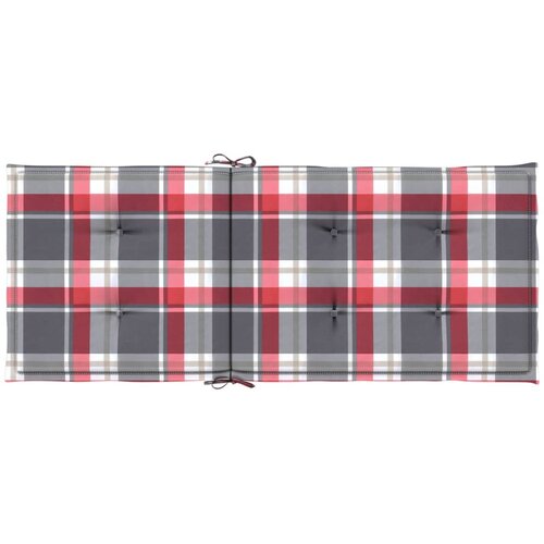  Jastuci za stolice 2 kom crveni karirani 120x50x3 cm od tkanine Slike