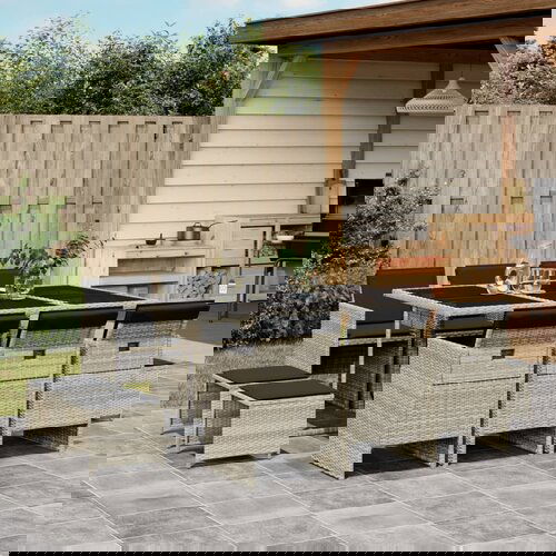 VidaXL 11-dijelni vrtni blagovaonski set s jastucima svijetlosivi Slike