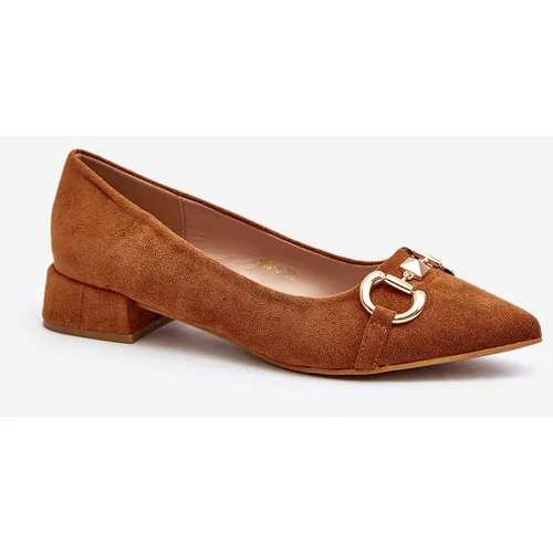 Kesi Camel Ethereum Suede Ballerinas with Pointed Toe