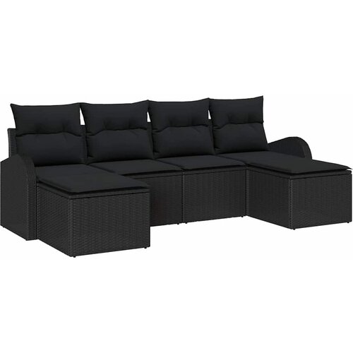  Set sofe 6 kom. Crna poliratan 124 x 62 x 85 cm Slike