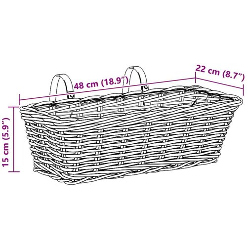 Viseća Ko&amp;scaron;ara za Saksije s pohranom 2 pcs Smeđa 48 x 22 x 15 cm Slike