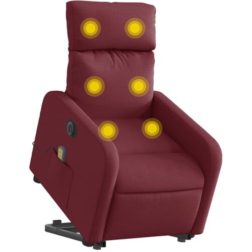  Električni masažni naslonjač na podizanje od tkanine boja vina Slike