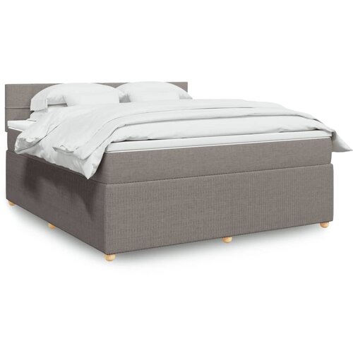 vidaXL Box spring postelja z vzmetnico taupe 180x200 cm blago Cene