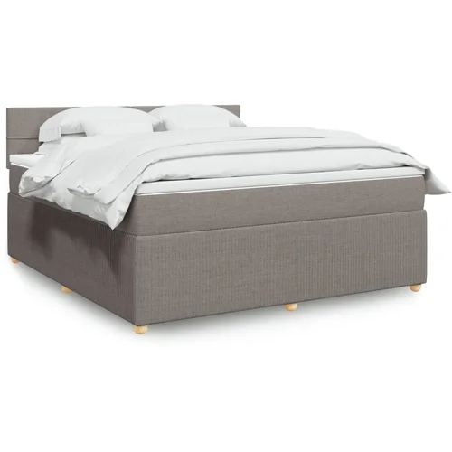 vidaXL Box spring postelja z vzmetnico taupe 180x200 cm blago