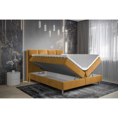 Esposa POSTELJA Z VZMETNICO 160 cm x 200 cm , tekstil oranžna, barve karija Slike