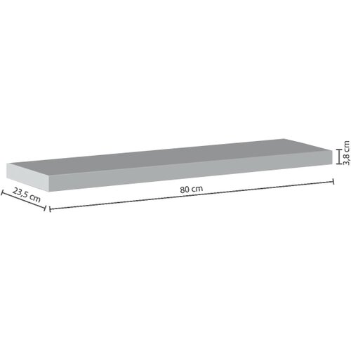  Zidna polica 80X23.5X3.8CM MDF BIJELA Slike