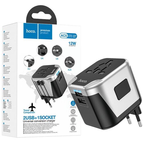 hoco. Punjač kučni, univerzalni, EU/UK/US/AU, 2 x USB,2.4 A – AC5 Level Cijene