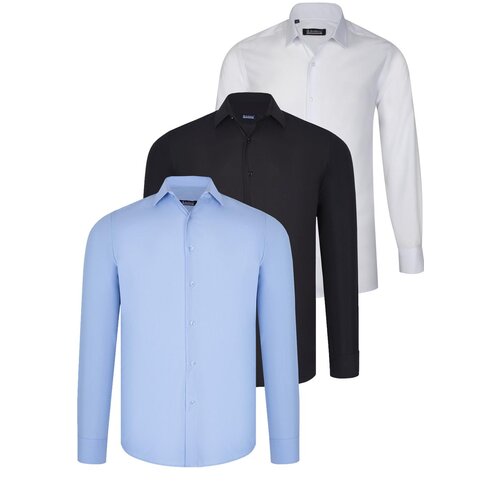 Dewberry TRIPLE SET G726 SHIRT-BLACK-WHITE-BLUE Cene