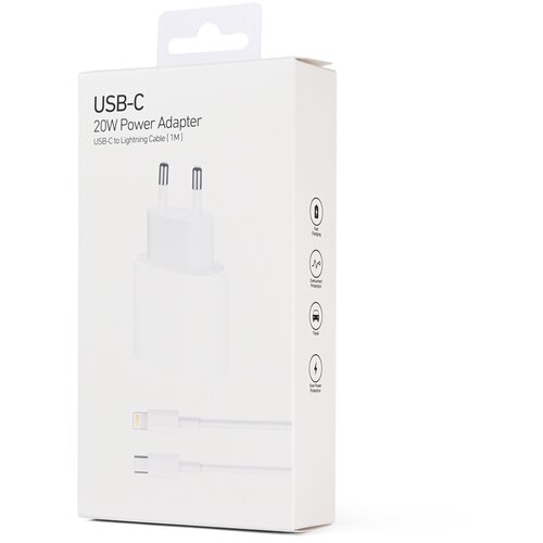  kućni punjač pd fast charger 20W za iphone 11-14 sa pd lightning kablom ce beli Slike