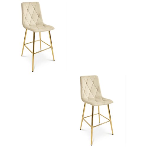 Libra stolac - svijetlo bež bar&amp;scaron;un / zlatne noge x 2 Slike
