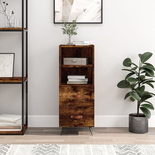vidaXL Komoda boja dimljenog hrasta 34 5x34x90 cm konstruirano drvo Cijene