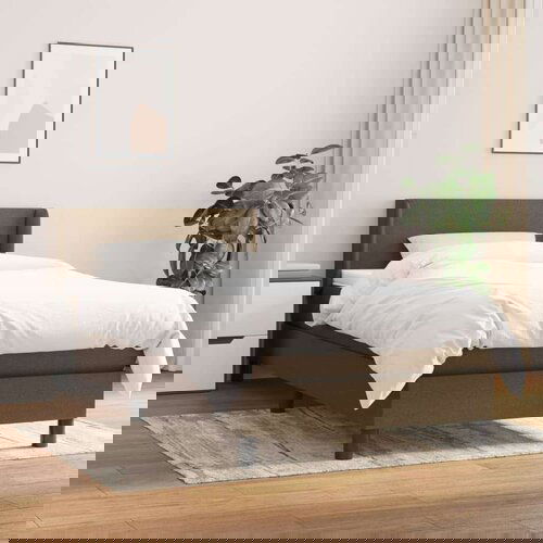  Box spring postelja z vzmetnico temno rjava 80x200 cm blago Cene