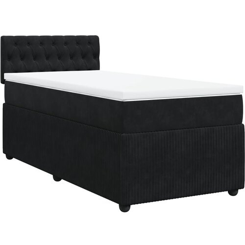 VidaXL Box spring postelja z vzmetnico črna 80x200 cm žamet, (21304429) Slike