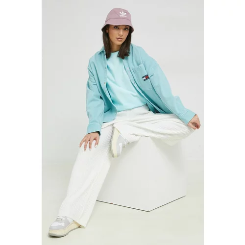 Tommy Jeans Hlače za žene, boja: bijela, široke, visoki struk