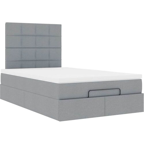  Okvir za krevet s madraca svjetlosivi 120x190 cm od tkanine Slike