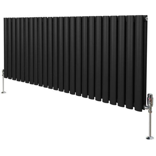 Monster ovalni stebrični radiator in ventili - 600 mm x 1440 mm &amp;ndash; črn, (21569898) Slike