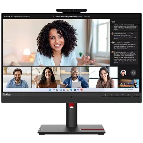 Lenovo monitor 60,5 cm (23,8") T24mv-30 1920x1080 konferenca 75Hz ips 4ms hdmi displayport usb-c 90W dp-out 4xUSB3.2 pivot kamera ir zvočniki 2x5W sRGB99% RJ45 thinkvision kamera ir, (21582315) Cene