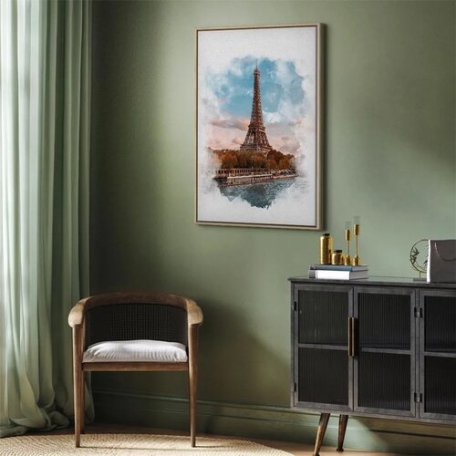  Slika - Paris View (1 Part) Vertical 80x120 U prirodnom drvenom okviru Slike