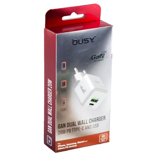 Busy dvojni usb punjač 20W gan Slike