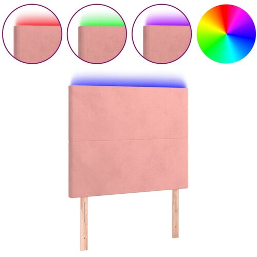 Maison Chic led posteljno vzglavje - vzglavna omarica - nočna omarica roza 100x5x118/128 cm žamet, (21708489) Slike