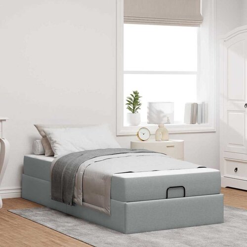 vidaXL Krevetna konstrukcija Svjetlosiva 100 x 200 cm tkanina Cijene