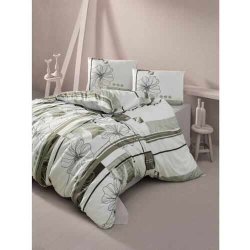  elif - brown whitebrownbeige ranforce super king quilt cover set (us) (es) Cene
