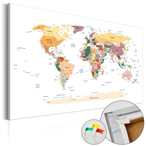  Slika na plutenoj podlozi - World Map [Cork Map] 90x60 Cene