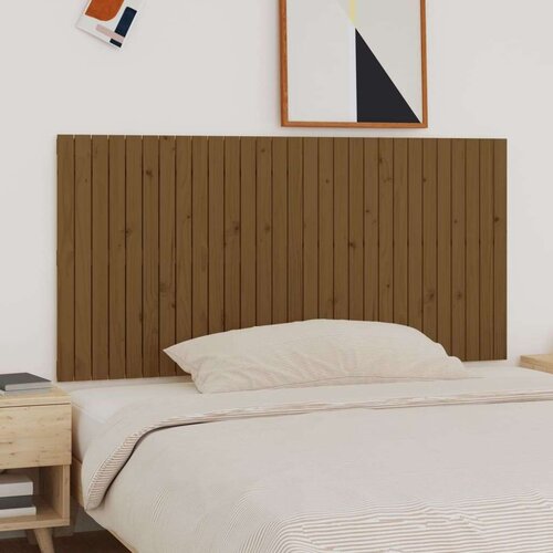  Stensko posteljno vzglavje medeno rjavo 185x3x90 cm borovina, (20739074) Slike