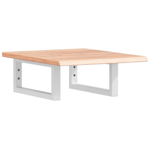  Zidna polica za umivaonik od čelika i masivne hrastovine Smeđa 40 x 50 x 2 cm Slike