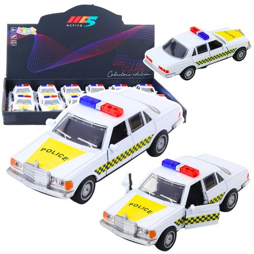  Police Car Metal Drive Opening Doors White 1:32 Cene